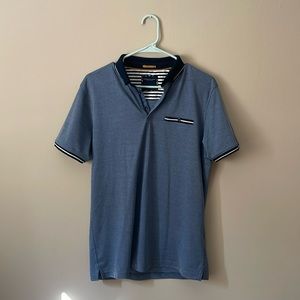 Blue, two button Polo